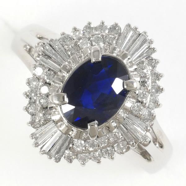 【通常価格より20%OFF】【素材】 PT900/プラチナ【石目】 天然サファイア 1.17ct 天然ダイアモンド 0.40ct【自社色石評価】 A 【総重量】 約7.6g【サイズ】 約12号【最大幅
