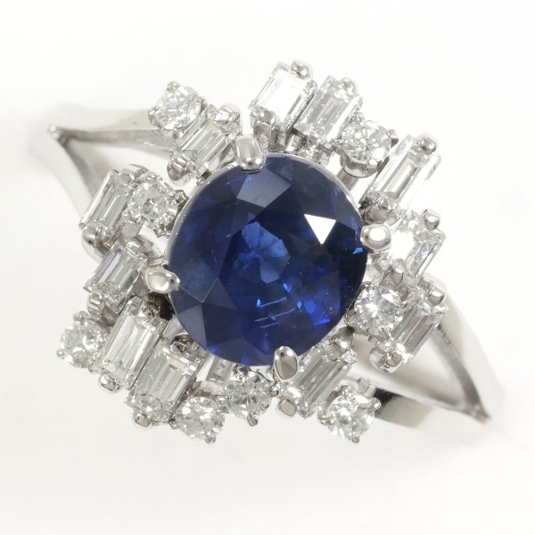 【通常価格より10%OFF】【素材】 PT900/プラチナ【石目】 天然サファイア 1.85ct 天然ダイアモンド 0.50ct 天然ダイアモンド 0.17ct【自社色石評価】 B 【総重量】 約5.
