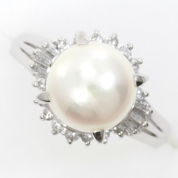 【通常価格より50%OFF】【素材】 PT900/プラチナ【石目】 パール 約9mm ダイヤ 0.32ct 【総重量】 約6.8g【サイズ】 約12号【最大幅】 約12mm【サイズ直し】 不可【付属品