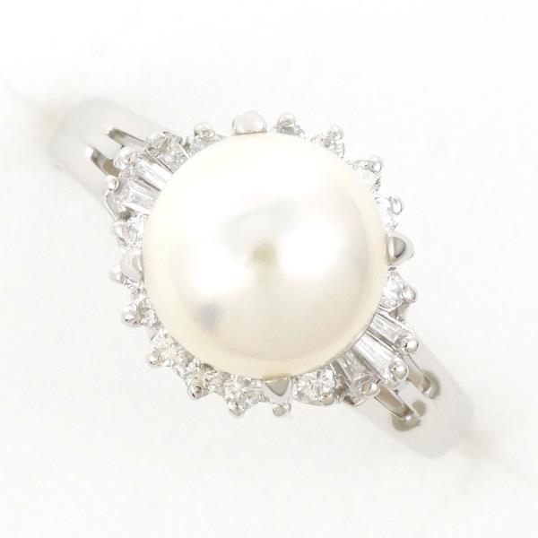 【通常価格より45%OFF】【素材】 PT900/プラチナ【石目】 パール 約8mm ダイヤ 0.23ct 【総重量】 約4.8g【サイズ】 約12号【最大幅】 約11mm【サイズ直し】 不可【付属品