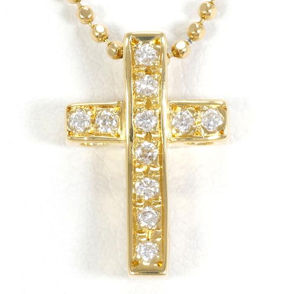 【通常価格より25%OFF】【素材】 K18/イエローゴールド【石目】 ダイヤ 0.12ct.【総重量】 約4.1g【サイズ】 トップ：全長 約15×10mm(トップとチェーン取り外し不可)チェーン：