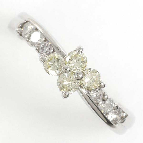 【通常価格より30%OFF】【素材】 PT900/プラチナ【石目】 イエローダイヤ 0.35ct ダイヤ 0.24ct【総重量】 約4.0g【サイズ】 約13.5号【最大幅】 約6mm【サイズ直し】 