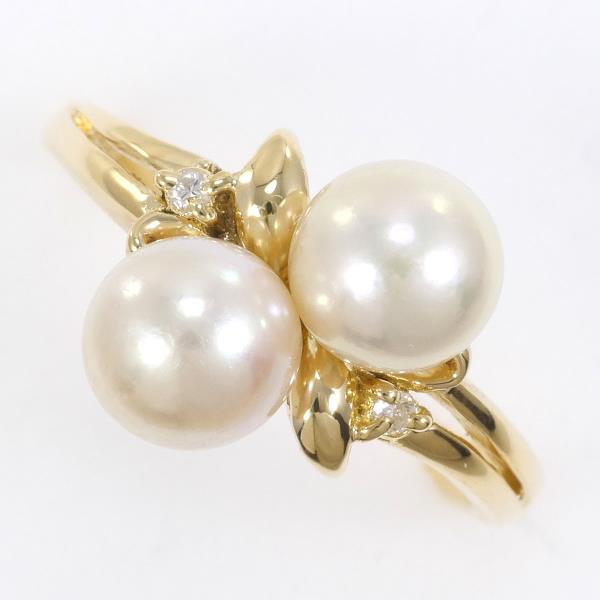 【通常価格より25%OFF】【素材】 K18/イエローゴールド【石目】 パール 約6mm ダイヤ 0.02ct 【総重量】 約3.6g【サイズ】 約12号【最大幅】 約12mm【サイズ直し】 不可【付