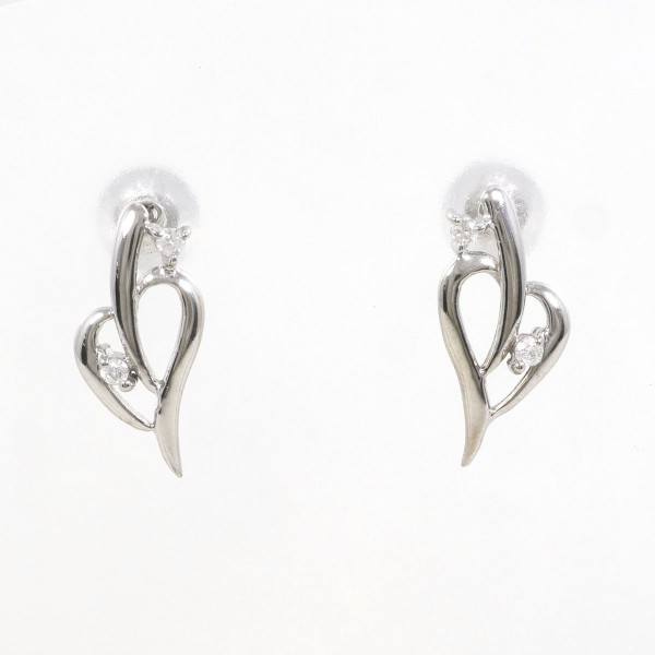 【通常価格より5%OFF】【素材】 K18/ホワイトゴールド【石目】 ダイヤ 0.02ct ×2 【総重量】 約0.8g【付属品】 なし【商品の状態】 新品仕上げ済みハートのモチーフです※ご注文前にご