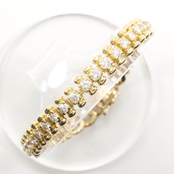 【通常価格より15%OFF】【素材】 18K /イエローゴールド【石目】 天然ダイアモンド 1.51ct 【総重量】 約16.3g【サイズ】 チェーン：全長 約19cm(アジャスターなし)【付属品】 