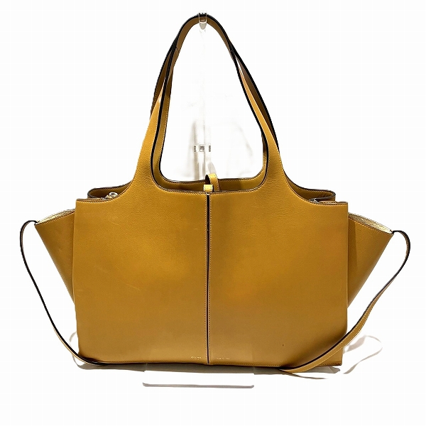 【通常価格より15%OFF】【ブランド】セリーヌ【商品名】トライフォールド【カラー】イエロー【素材】カーフスキン【仕様】外側:ポケットなし 内側:オープンポケット×4【サイズ】H約25cm×W約36c
