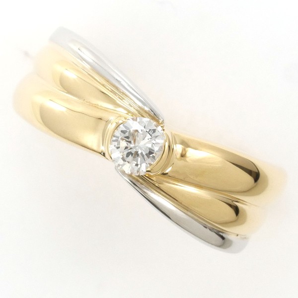 【通常価格より15%OFF】【素材】 PT900/プラチナK18/イエローゴールド【石目】 天然ダイアモンド 0.23ct 【総重量】 約4.5g【サイズ】 約11号【最大幅】 約7mm【サイズ直し】
