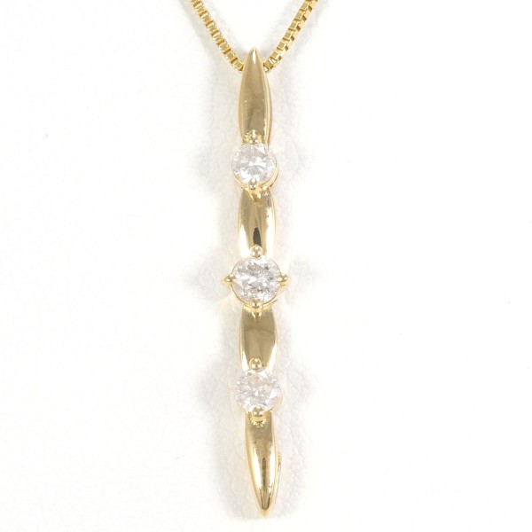 【通常価格より15%OFF】【素材】 K18/イエローゴールド【石目】 ダイヤ 0.17ct 【総重量】 約2.1g【サイズ】 トップ：全長 約24×3mm(トップとチェーン取り外し可)チェーン：全長