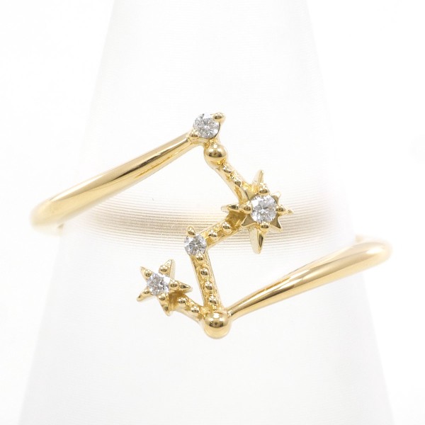 【通常価格より15%OFF】【素材】 K18/イエローゴールド【石目】 ダイヤ 0.03ct 【総重量】 約2.0g【サイズ】 約11号【最大幅】 約12mm【サイズ直し】 不可【付属品】 なし【商品