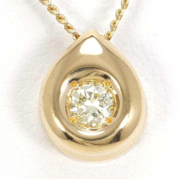 【通常価格より15%OFF】【素材】 K18/イエローゴールド【石目】 ダイヤ 0.12ct 【総重量】 約2.7g【サイズ】 トップ：全長 約10×8mm(トップとチェーン取り外し可)チェーン：全長