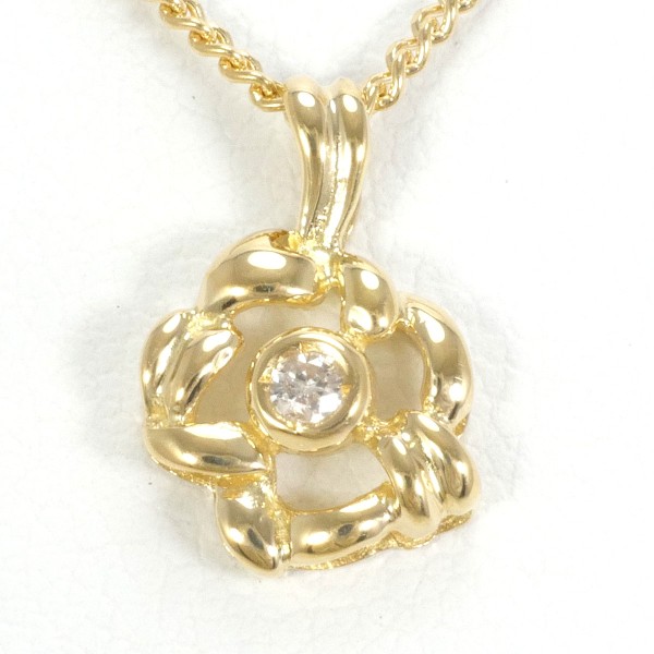 【通常価格より5%OFF】【素材】 K18/イエローゴールド【石目】 ダイヤ 0.03ct 【総重量】 約2.8g【サイズ】 トップ：全長 約12×8mm(トップとチェーン取り外し不可)チェーン：全長