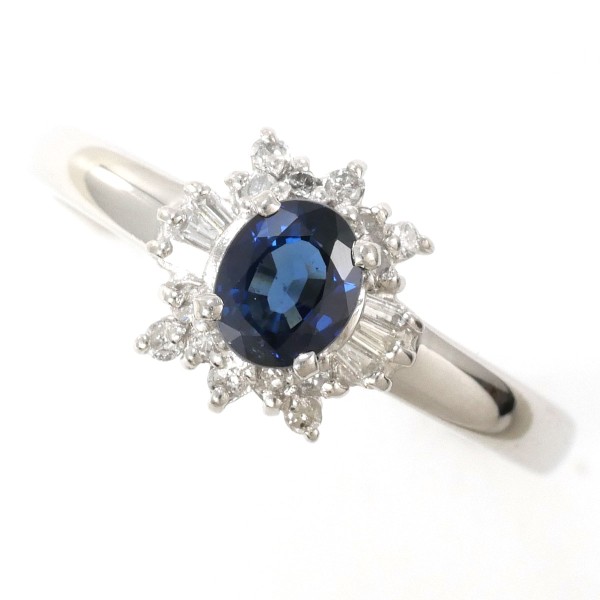 【通常価格より10%OFF】【素材】 PT900/プラチナ【石目】 サファイア 0.30ct ダイヤ 0.10ct【総重量】 約3.4g【サイズ】 約10号【最大幅】 約9mm【サイズ直し】 2サイズ