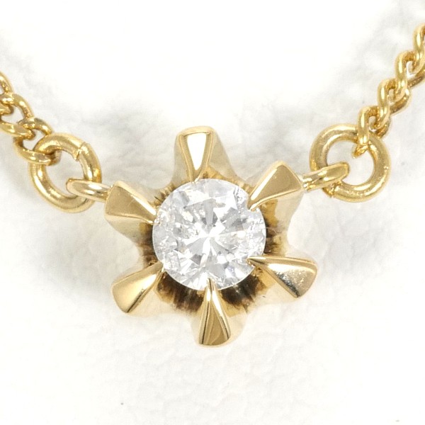【通常価格より10%OFF】【素材】 K18/イエローゴールド【石目】 ダイヤ 0.13ct 【総重量】 約3.0g【サイズ】 トップ：全長 約6×6mm(トップとチェーン取り外し不可)チェーン：全長