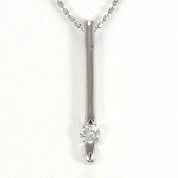【通常価格より5%OFF】【素材】 K18/ホワイトゴールド【石目】 ダイヤ 0.10ct 【総重量】 約2.5g【サイズ】 トップ：全長 約21×3mm(トップとチェーン取り外し可)チェーン：全長 