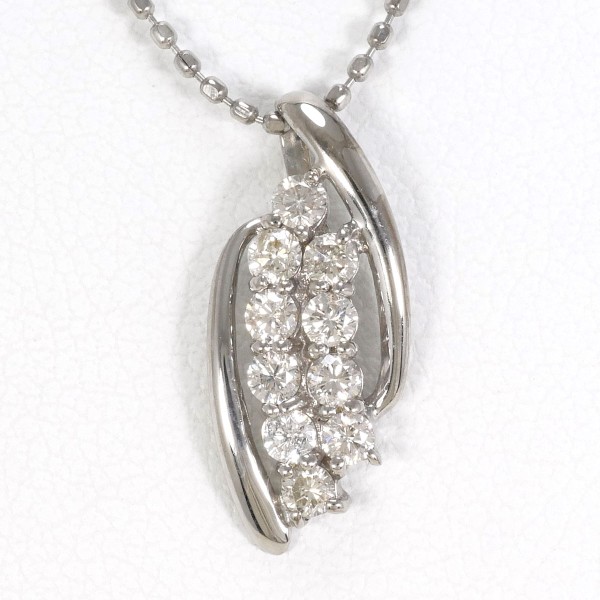 【通常価格より10%OFF】【素材】 K18/ホワイトゴールド【石目】 ダイヤ 0.26ct 【総重量】 約2.2g【サイズ】 トップ：全長 約16×7mm(トップとチェーン取り外し可)チェーン：全長