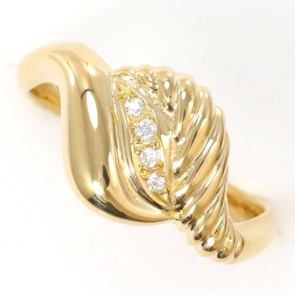 【通常価格より5%OFF】【素材】 K18/イエローゴールド【石目】 ダイヤ 0.03ct 【総重量】 約3.6g【サイズ】 約10.5号【最大幅】 約10mm【サイズ直し】 不可【付属品】 なし【商