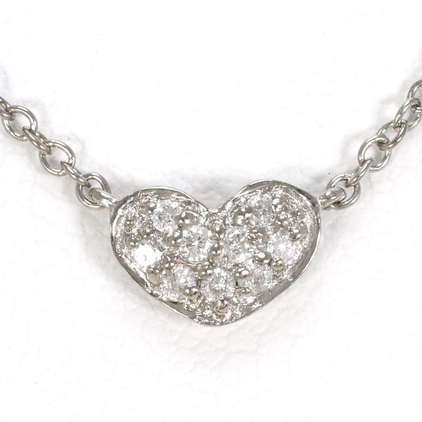 フォリフォリ 10K WG ネックレス ダイヤ 0.05 総重量約1.2g 約41cm 中古ジュエリー