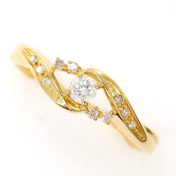 【通常価格より5%OFF】【素材】 K18/イエローゴールド【石目】 ダイヤ 0.15ct 【総重量】 約2.0g【サイズ】 約11号【最大幅】 約6mm【サイズ直し】 2サイズは可能(3万円以上は無