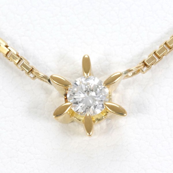 【通常価格より5%OFF】【素材】 K18/イエローゴールド【石目】 ダイヤ 0.122ct 【総重量】 約3.5g【サイズ】 トップ：全長 約7×6mm(トップとチェーン取り外し不可)チェーン：全長