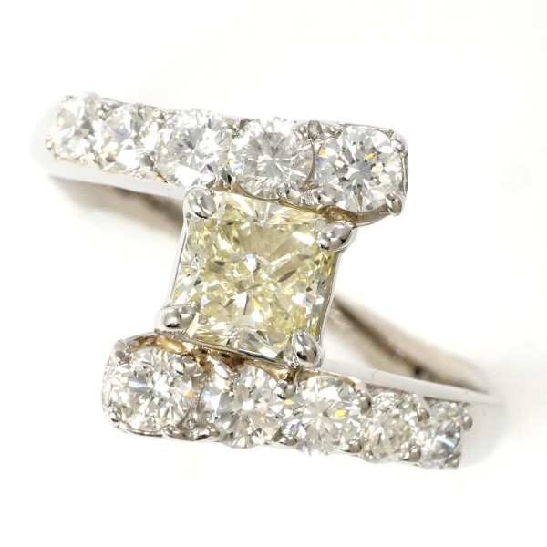 【通常価格より20%OFF】【素材】 PT900/プラチナ【石目】 天然ダイアモンド 1.006ct 天然ダイアモンド 1.00ctクラリティー：VS1 カラー：Light Yellow カット：Cu