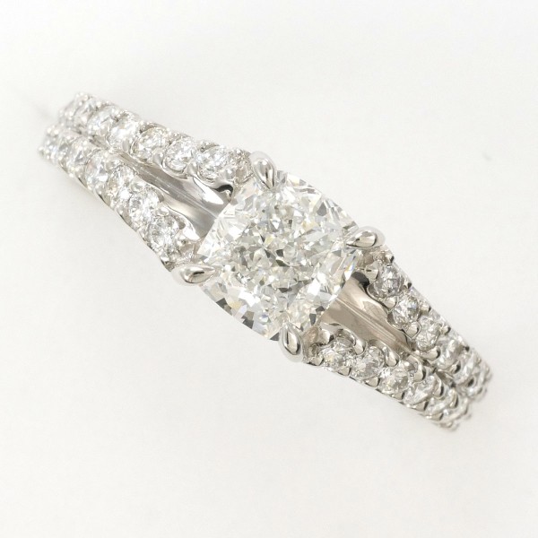 【通常価格より10%OFF】【素材】 PT950/プラチナ【石目】 天然ダイアモンド 1.02ct 0.45ctクラリティー：VS2 カラー：F カット：Cushion Modified Brilli