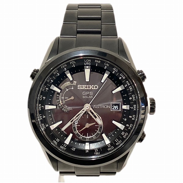 セイコー アストロン 7X52-0AA0 ソーラー GPS ブラック文字盤 時計 腕時計 メンズ【中古】