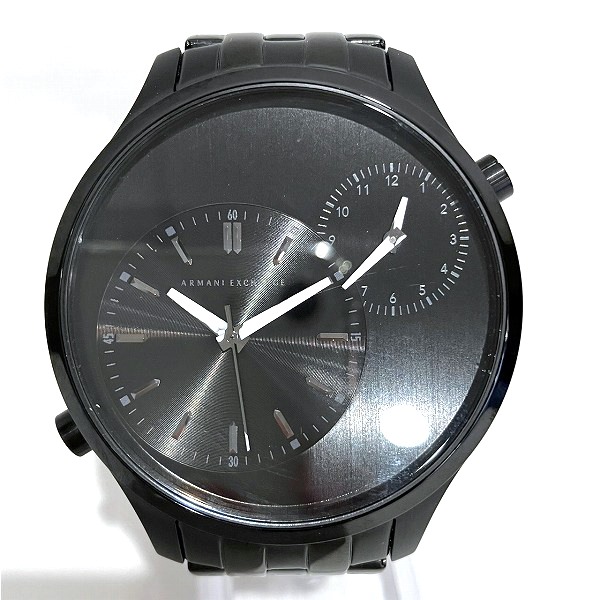 アルマーニエクスチェンジ AX2161 クォーツ ブラック文字盤 時計 腕時計 メンズ【中古】