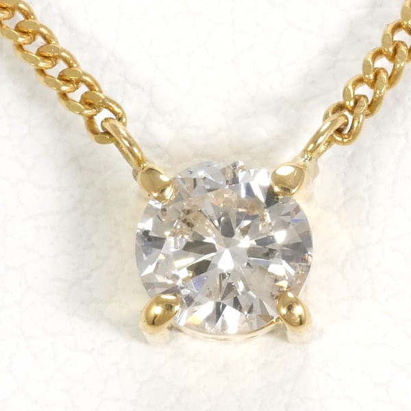 【素材】 K18/イエローゴールド 【石目】 天然ダイアモンド 0.43ct 【総重量】 約2.8g 【サイズ】 トップ：全長 約6×5mm(トップとチェーン取り外し不可) チェーン：全長 約41cm