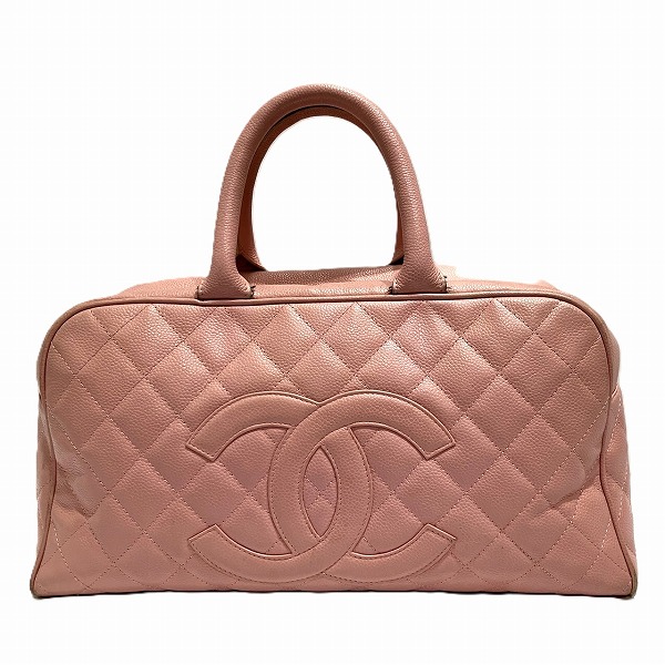 【通常価格より5%OFF】【ブランド】シャネル【ライン】マトラッセ【商品名】ミニボストン【シリアル】8872115【カラー】ピンク【素材】キャビアスキン【仕様】外側:オープンポケット×1 内側:ファス
