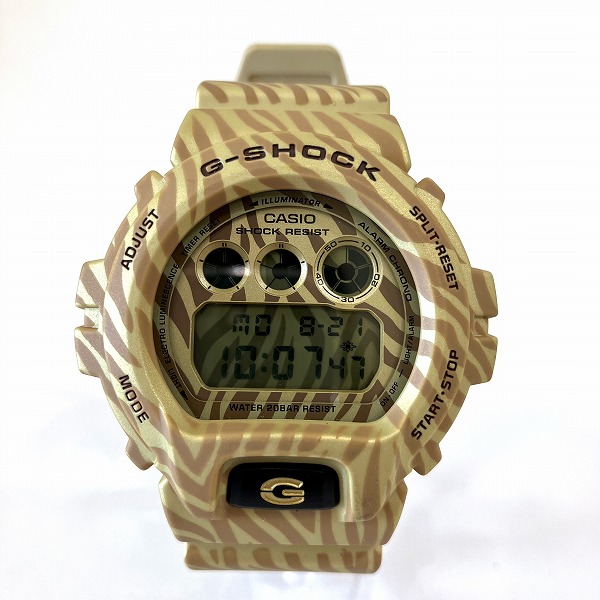 カシオ G-SHOCK DW-6900ZB クォーツ ゼブラ カモフラージュ ゴールド 時計 腕時計 メンズ【中古】